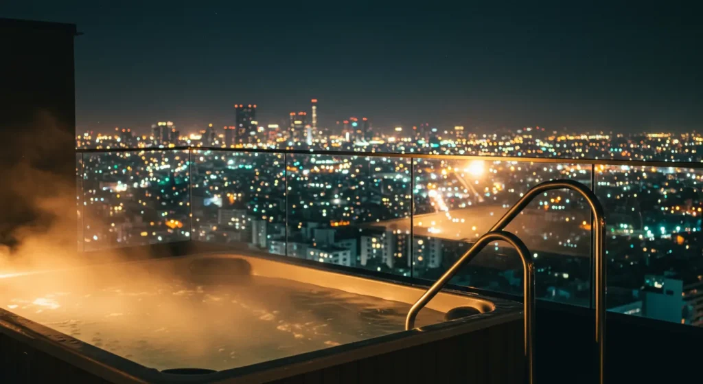 13. Rooftop Hot Tub with City Views