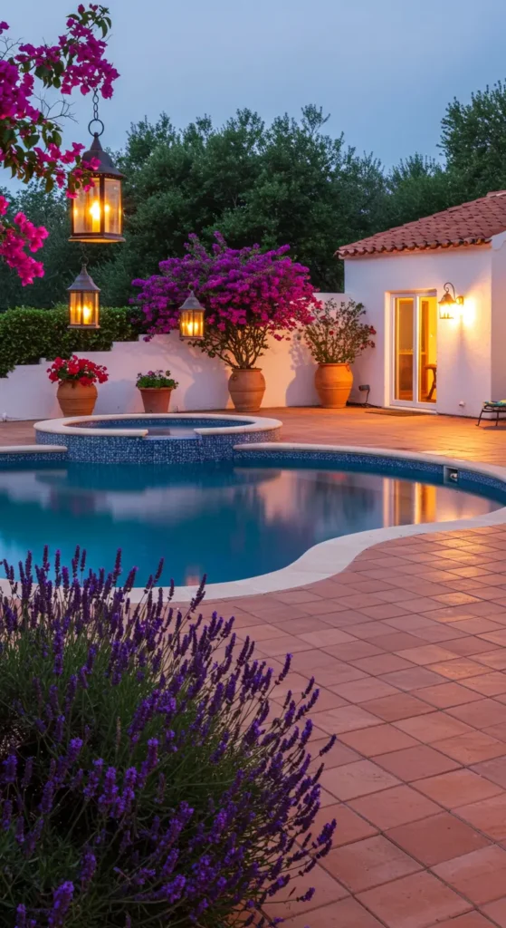 16. Mediterranean-Style Pool with Terracotta Touches