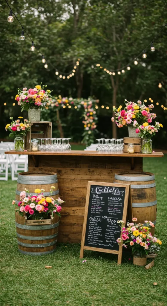 21. Cozy Outdoor Bar Setup