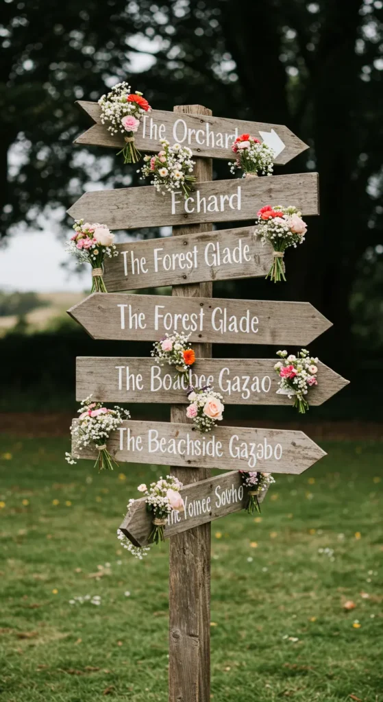 23. Rustic Wooden Signposts