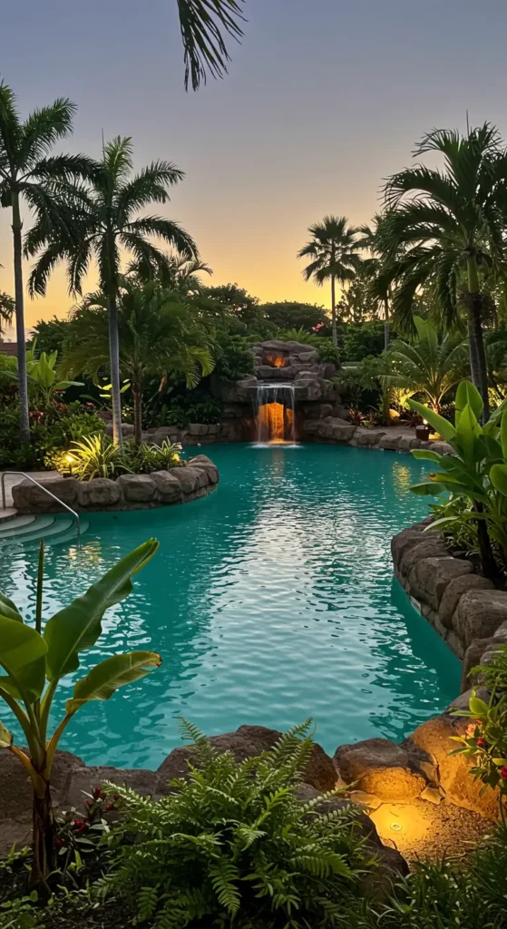 3. Tropical Lagoon Pool with Waterfalls