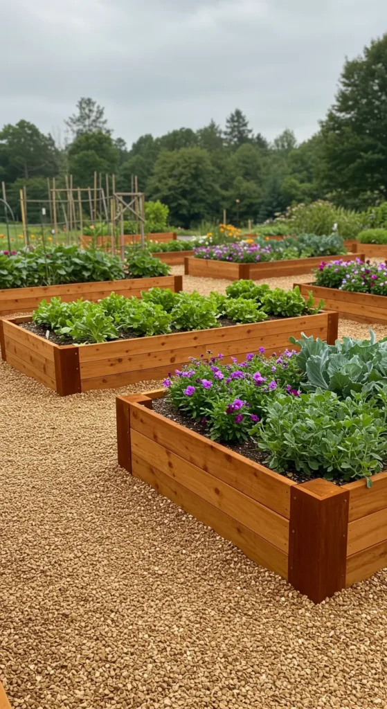 7. Raised Garden Beds with Clean Edging