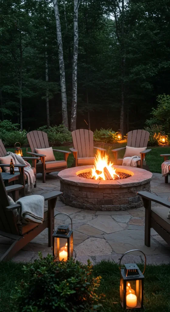 9. Fire Pit with Lounge Chairs