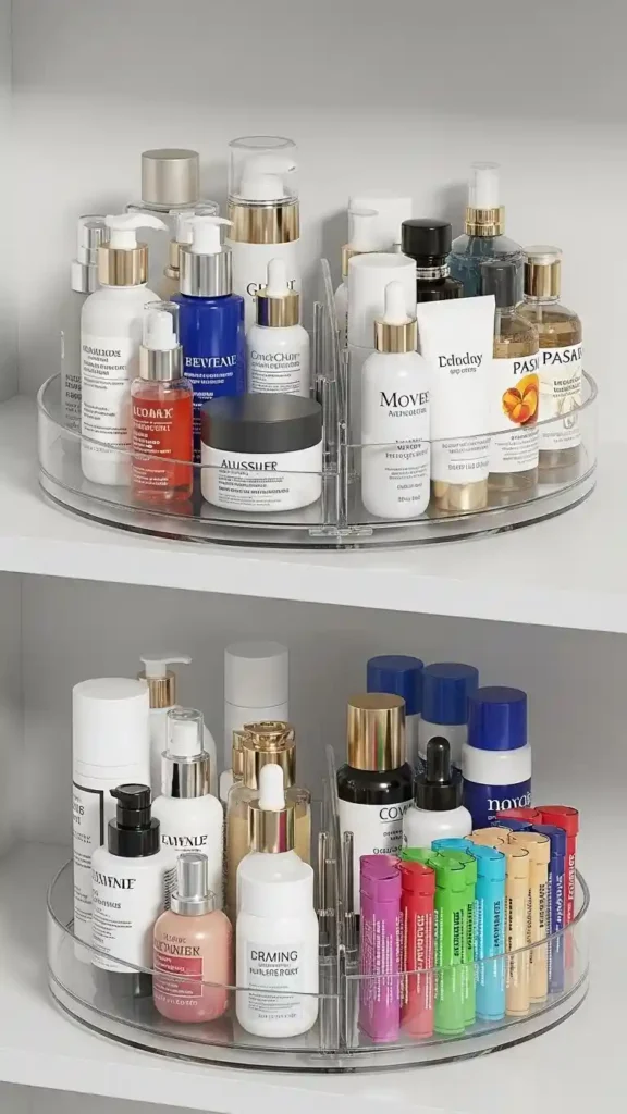 Incorporate Lazy Susans for Small Essentials