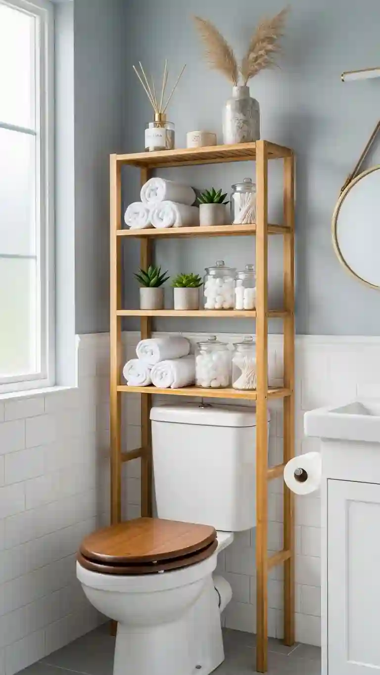 Use Vertical Space with Over-the-Toilet Shelves