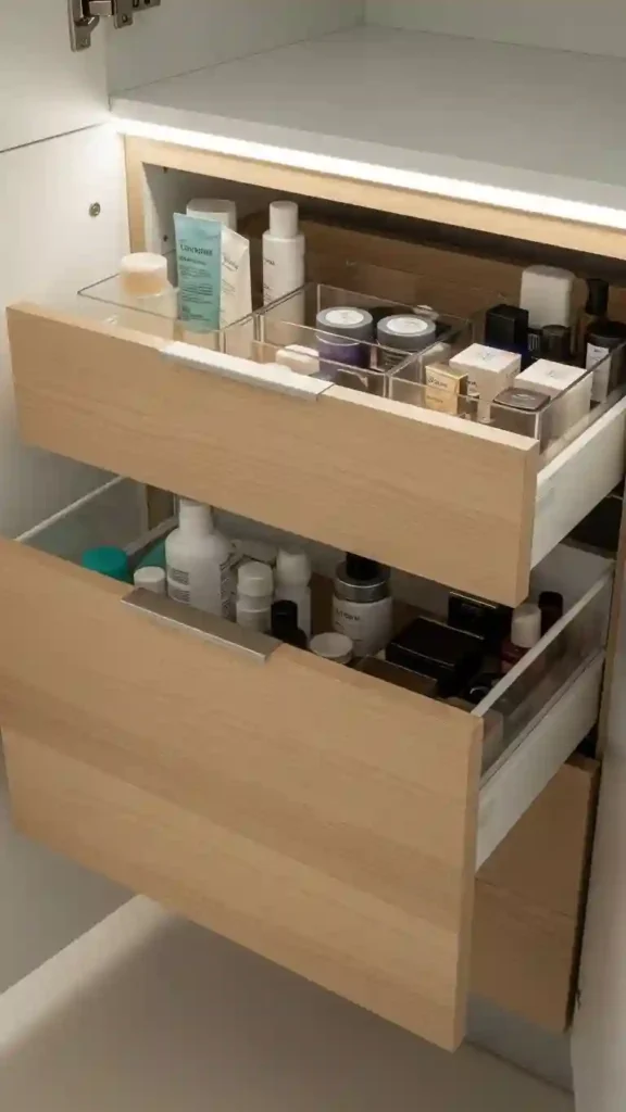 Add Pull-Out Drawers Inside Bathroom Cabinets