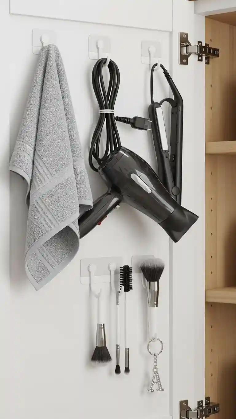 Install Hooks Inside Cabinet Doors