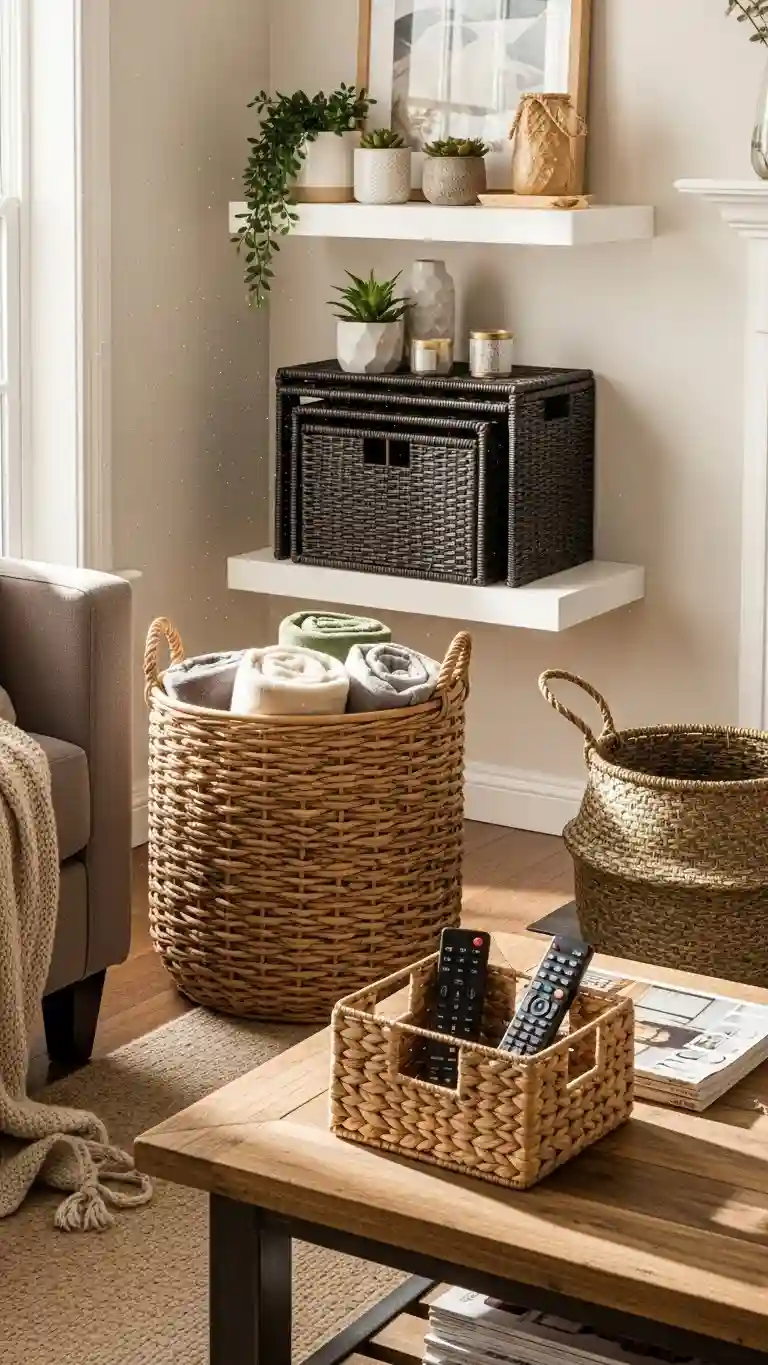 Use Decorative Storage Baskets