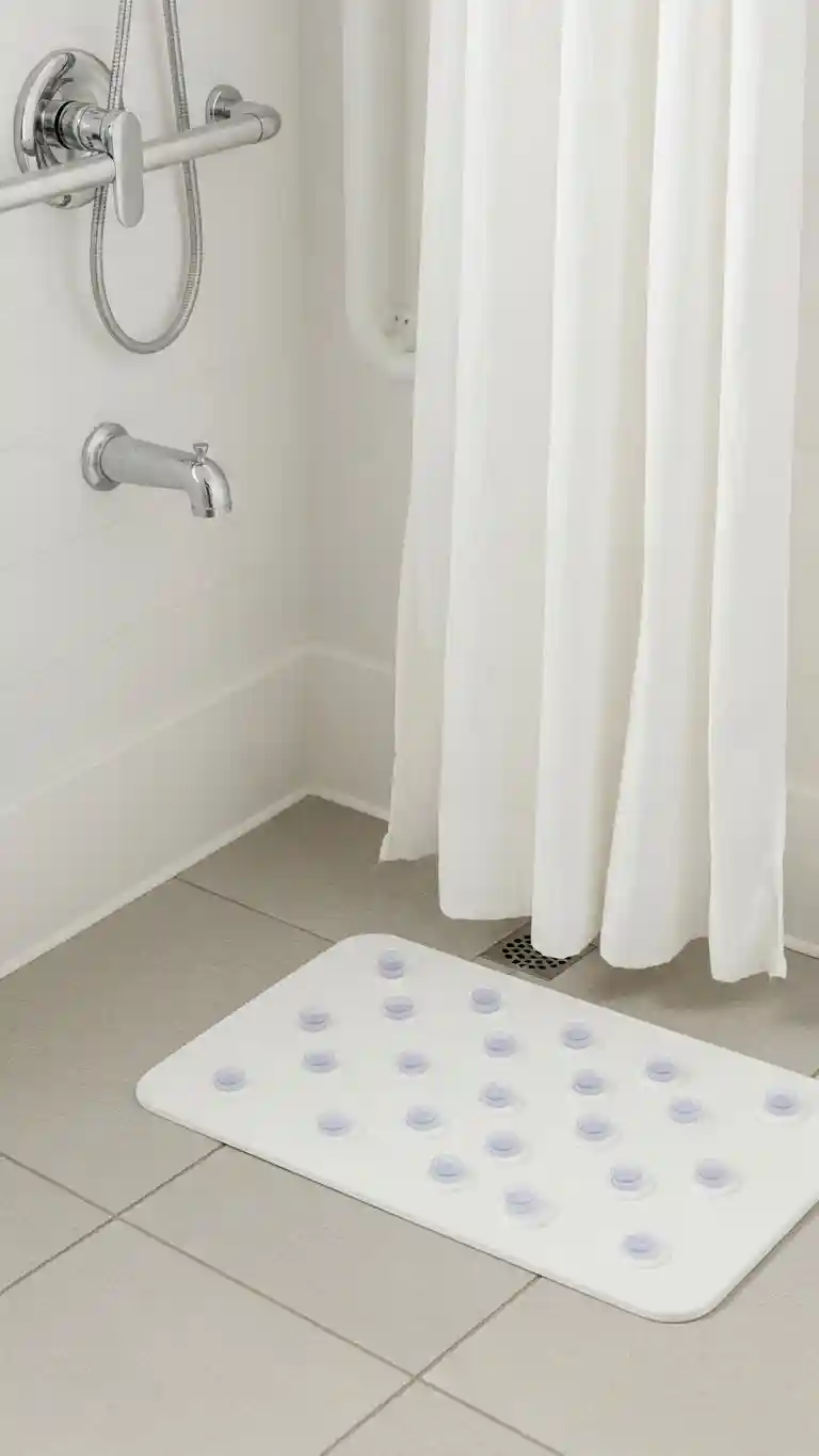 Add a Shower Mat with Suction Cups for Safety