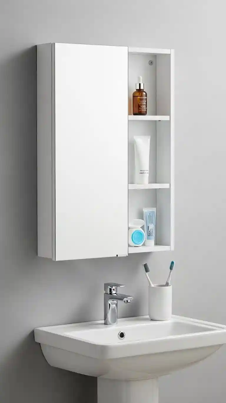 Add a Small Mirror with Storage