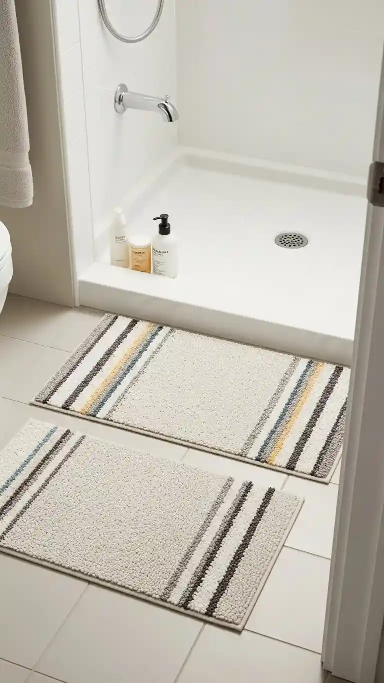 Install a Small Bathroom Rug