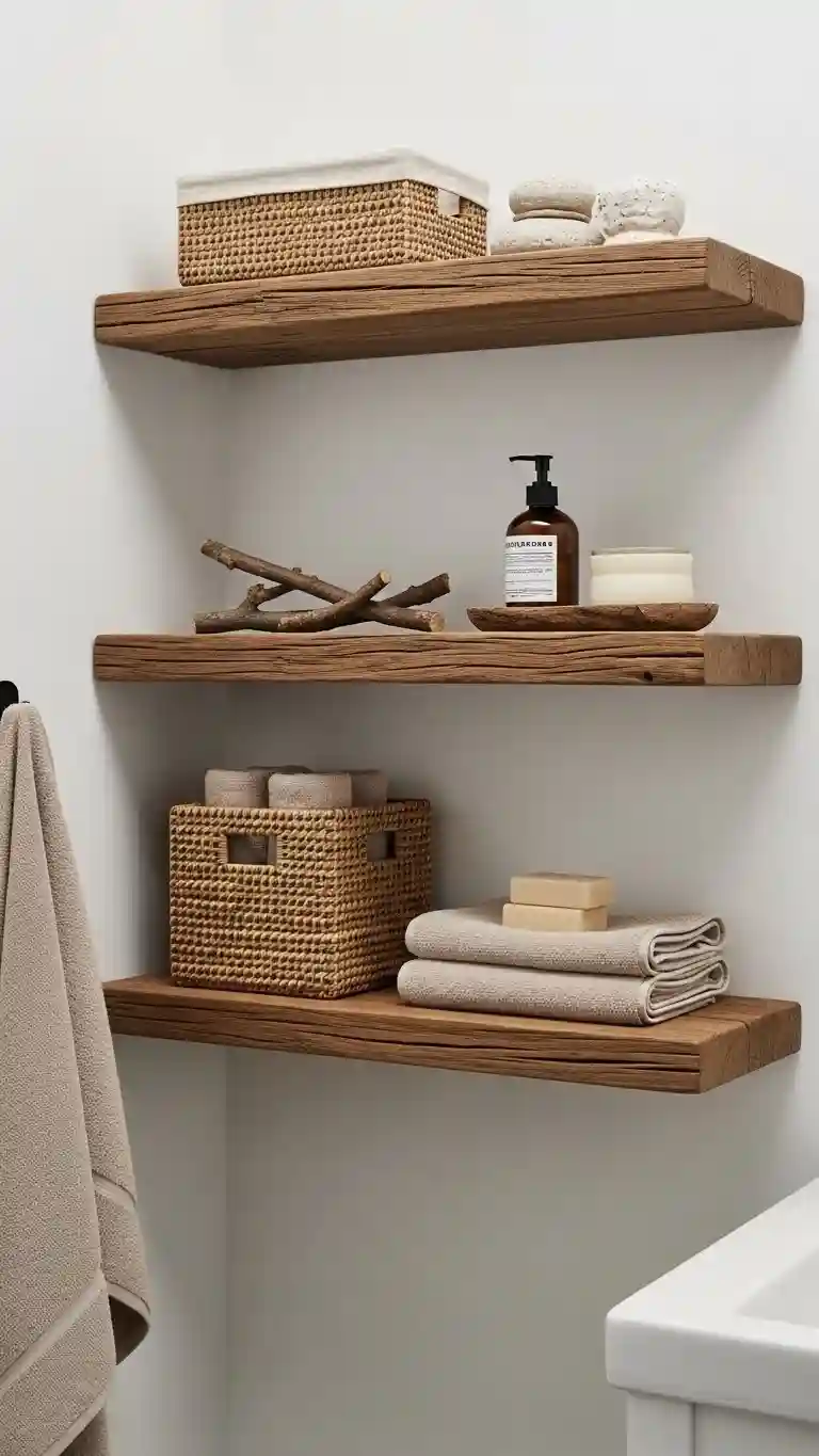 Wooden Rustic Shelves for a Cozy Look
