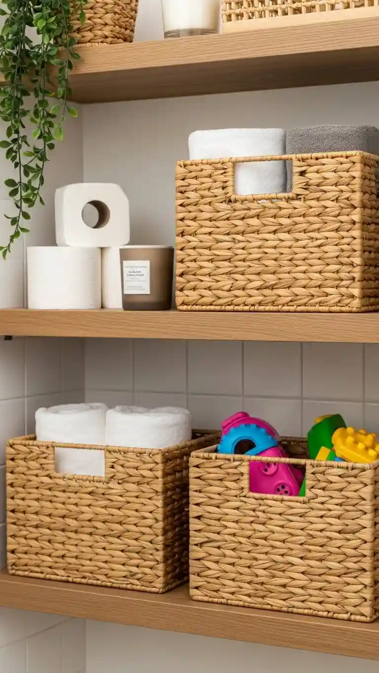 Woven Baskets for Hidden Storage