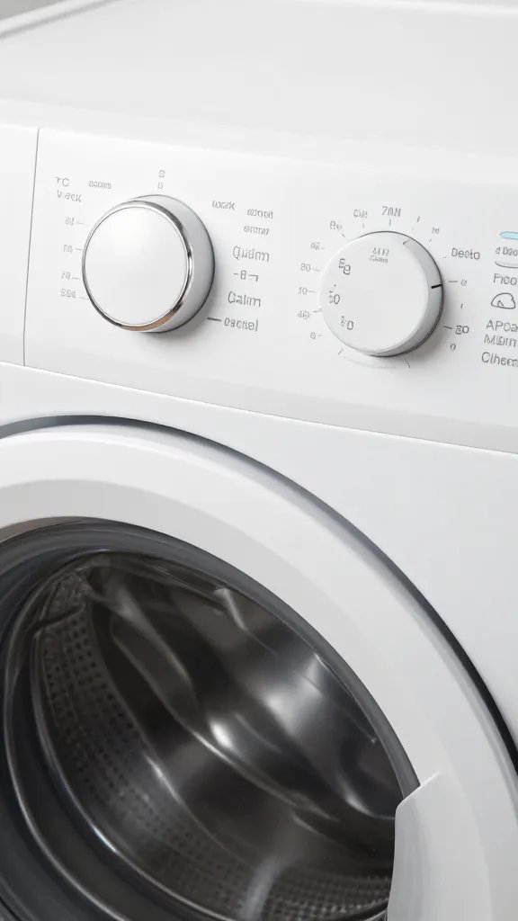 closeup of a modern washing machine dial set for quick cycles
