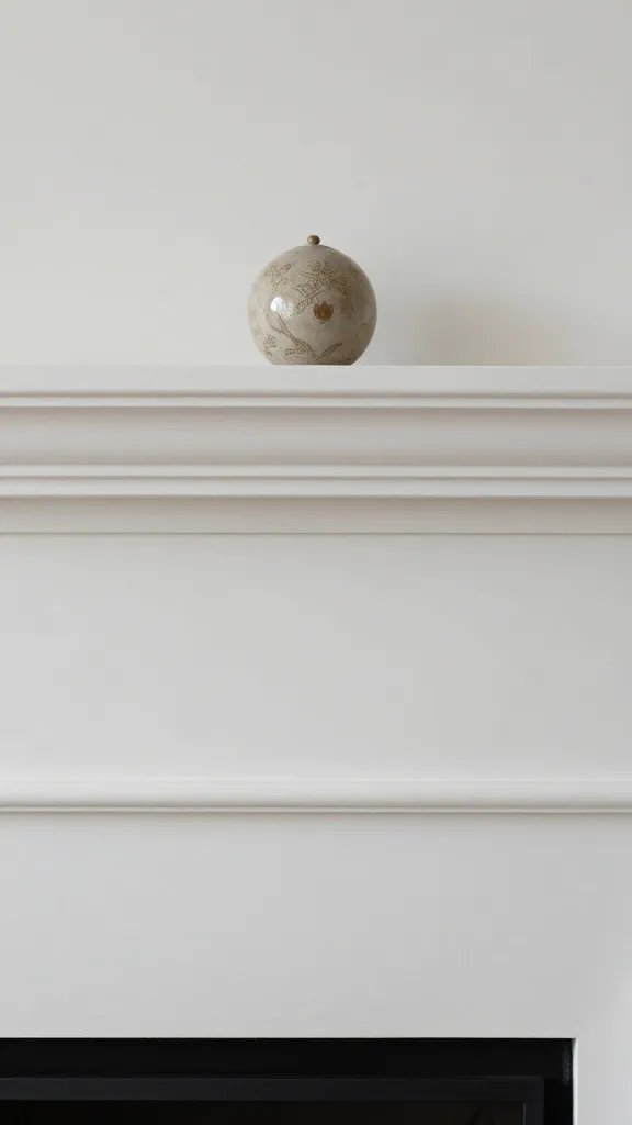 How to Arrange Living Room Furniture Without the Chaos 4 Closeup of a fireplace mantle with a single decorative object