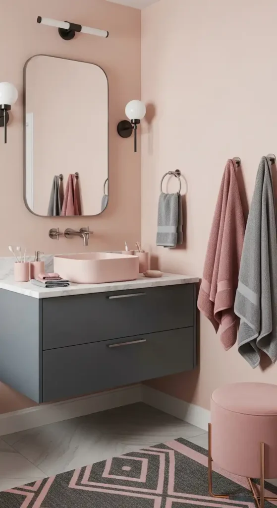 Soft Blush Meets Misty Slate