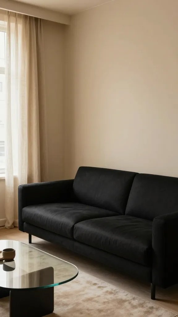 10 Black and Beige Living Room Black Sofa: Chic Contrasts 2 Item 1