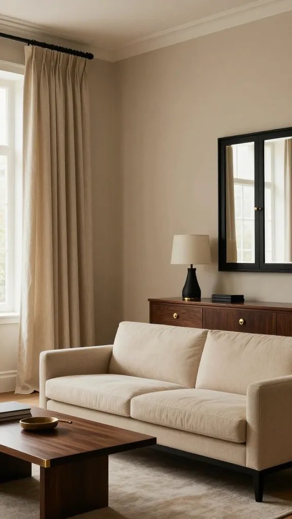 9 Black and Beige Living Room Curtains: Chic Dual-Neutral Ideas 4 Item 3