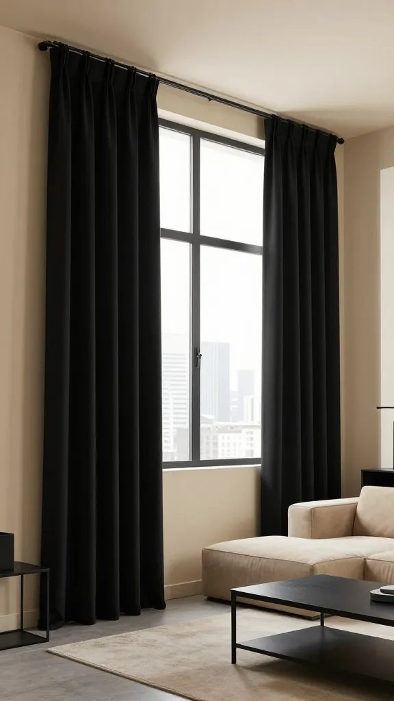 9 Black and Beige Living Room Curtains: Chic Dual-Neutral Ideas 5 Item 4