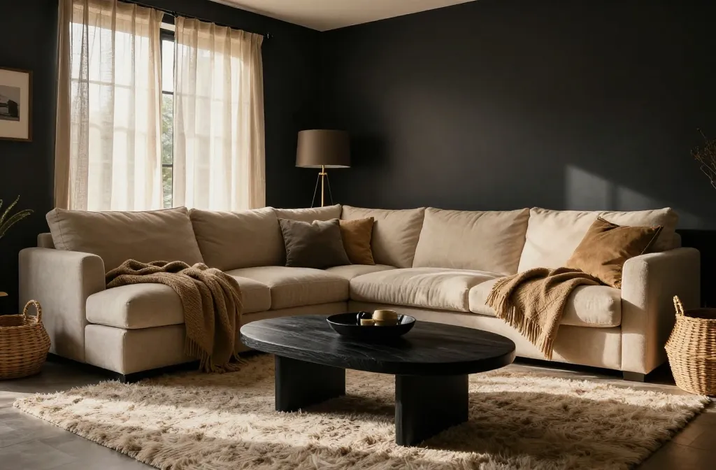 13 Black and Beige Living Room Aesthetic: Bold Cozy Vibes