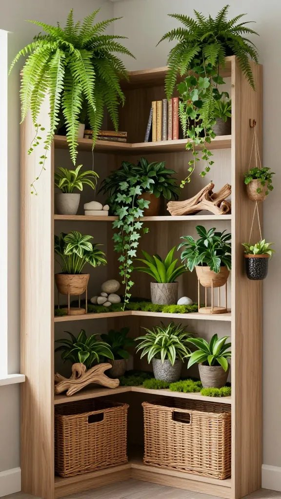 13 Corner Bookshelf Decorating Ideas: Chic Nook Makeovers 12 Item 11