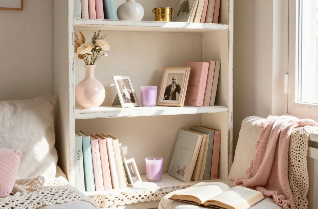 10 Shabby Chic Bookshelf Decor: Dreamy Nook Ideas 1 10 Shabby Chic Bookshelf Decor: Dreamy Nook Ideas