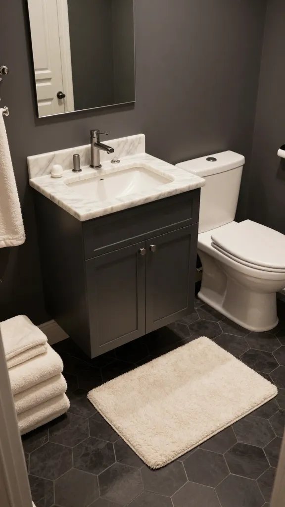 13 Small Bathroom with Hexagon Tile Floor: Chic Small-Space Hacks 14 Item 13