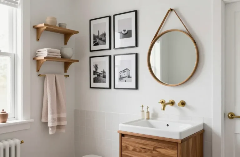 8 Small Bathroom with Gallery Wall: Petite Gallery Chic 8 8 Small Bathroom with Gallery Wall: Petite Gallery Chic
