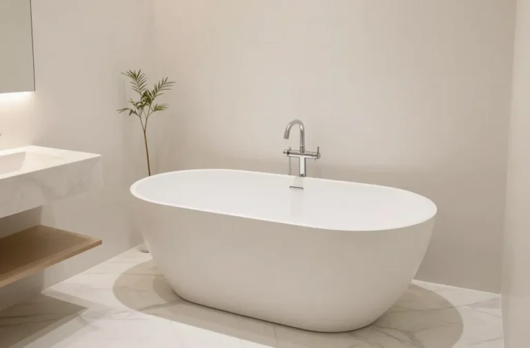Tiny Luxe: 10 Small Bathroom Freestanding Tub Ideas 8 Tiny Luxe: 10 Small Bathroom Freestanding Tub Ideas