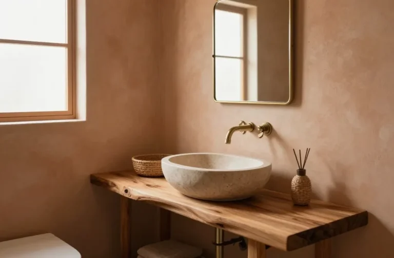 13 Small Bathroom Earthy Tones: Serene Spa Vibes for Tiny Spaces 9 13 Small Bathroom Earthy Tones: Serene Spa Vibes for Tiny Spaces