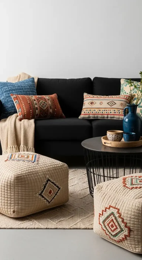 10 Black and Beige Living Room Black Sofa: Chic Contrasts 8 image 16