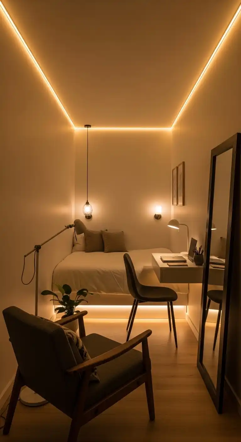 Lighting Layers That Expand Small Bedrooms